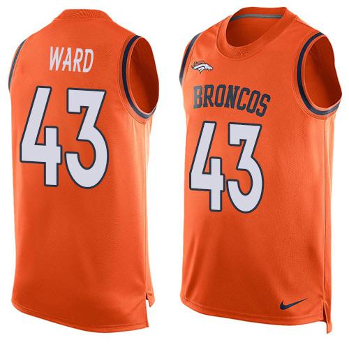  Broncos #43 T.J. Ward Orange Team Color Men's Stitched NFL Limited Tank Top Jersey